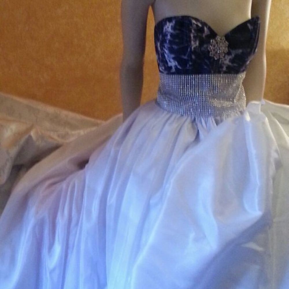 Denim & Diamonds Corset Taffeta Wedding Ballgown - Picture 7 of 8